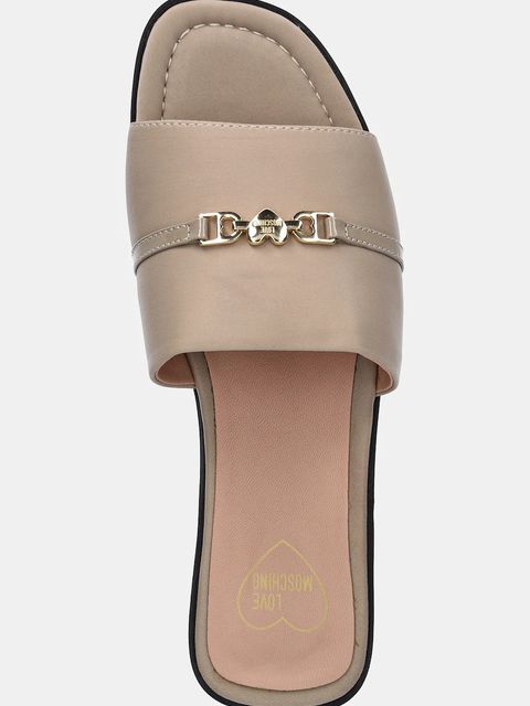 Love Moschino klapki damskie kolor beżowy JA28082G1MIM0131
