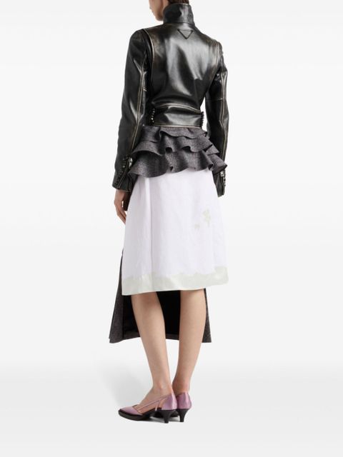 Prada leather biker jacket - Black - zdjęcie produktu nr 2