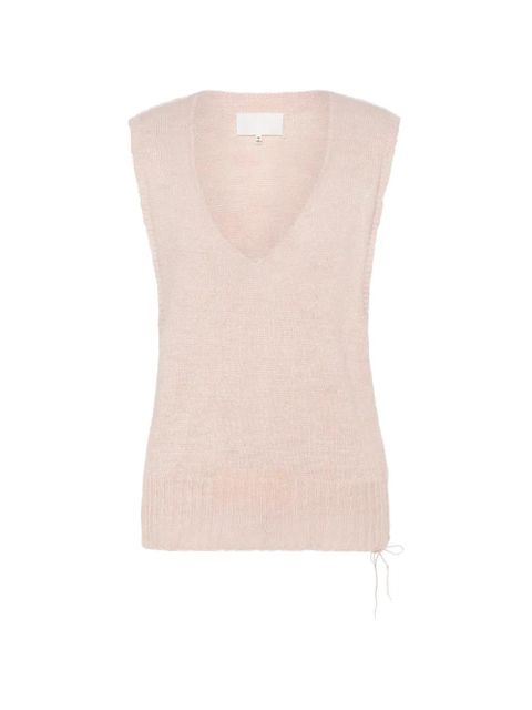 Maison Margiela ribbed V-neck vest - Pink - zdjęcie produktu nr 1