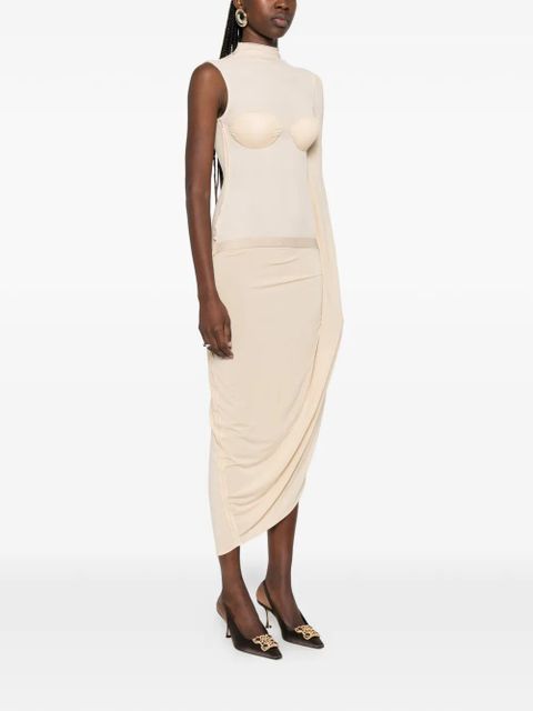 Jean Paul Gaultier panelled midi dress - Neutrals
