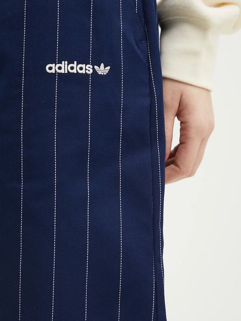adidas Originals szorty PINSTRIPE SHORT damskie kolor granatowy wzorzyste high waist JC7683