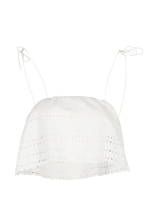 Faithfull the Brand broderie scalloped top - White - zdjęcie produktu nr 1