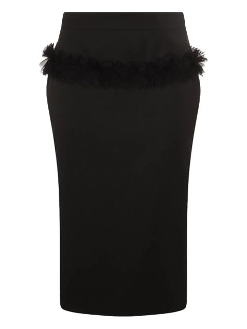 Alexander McQueen button-front ruffled skirt - Black
