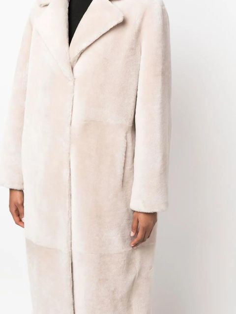 Yves Salomon Meteo merino lambskin long coat - Neutrals