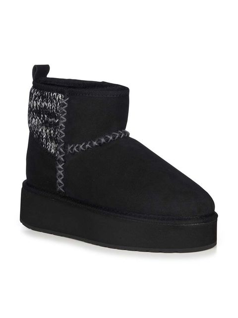 Emu Australia śniegowce zamszowe Stinger Knit Flatform kolor czarny W13143.BLAK
