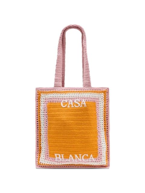 Casablanca stripe crochet tote bag - Pink - zdjęcie produktu nr 1