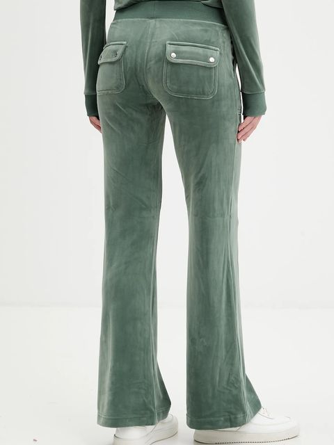Juicy Couture spodnie dresowe kolor zielony gładkie JCSEBJ001