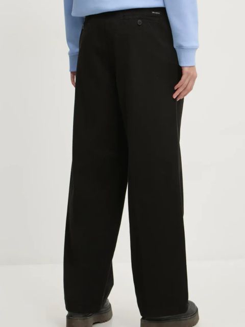 Guess Jeans spodnie bawełniane kolor czarny szerokie high waist W4BB44 WGCV2