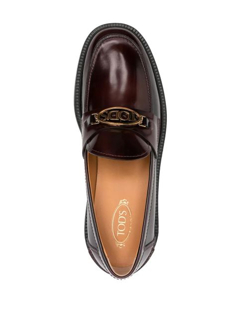 Tod's logo-plaque loafers - Red