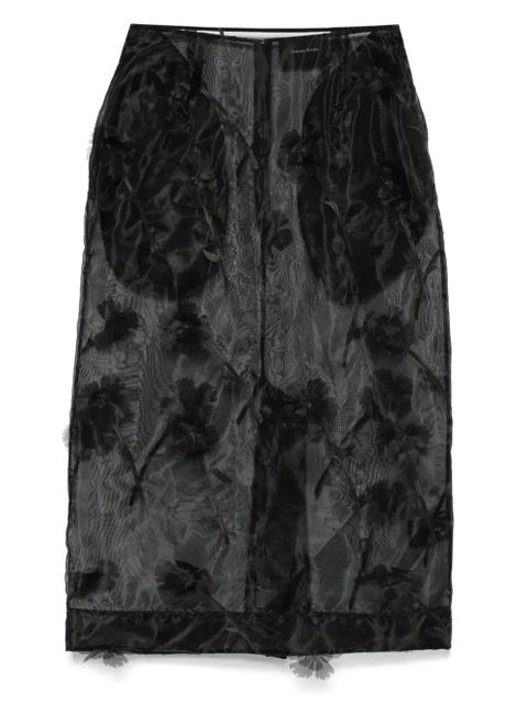 Simone Rocha carnation organza skirt - Black
