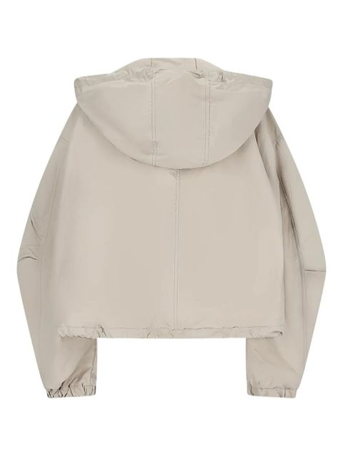 The Attico Ice hooded zip-front bomber jacket - Neutrals
