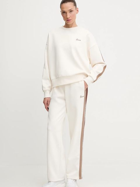 Guess bluza FABIA damska kolor beżowy z aplikacją V5BQ03 KCX22