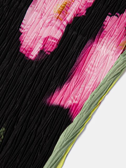 Desigual apaszka BOTANIC DREAMZ damska kolor czarny wzorzysta 25SAWA36