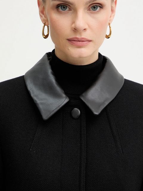 Morgan płaszcz z dodatkiem wełny kolor czarny GBALI