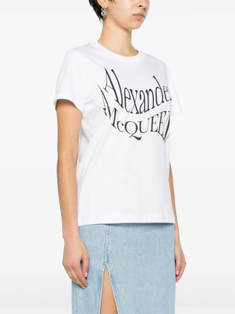 Alexander McQueen logo-print cotton T-shirt - White