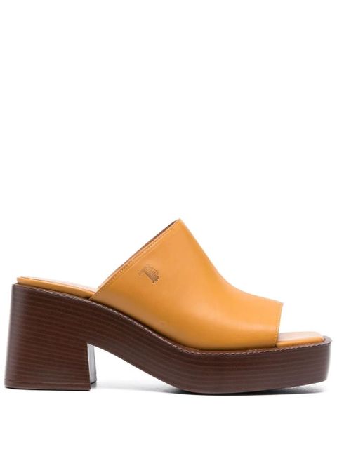 Tod's 80mm logo-debossed block heel sandals - Neutrals - zdjęcie produktu nr 1