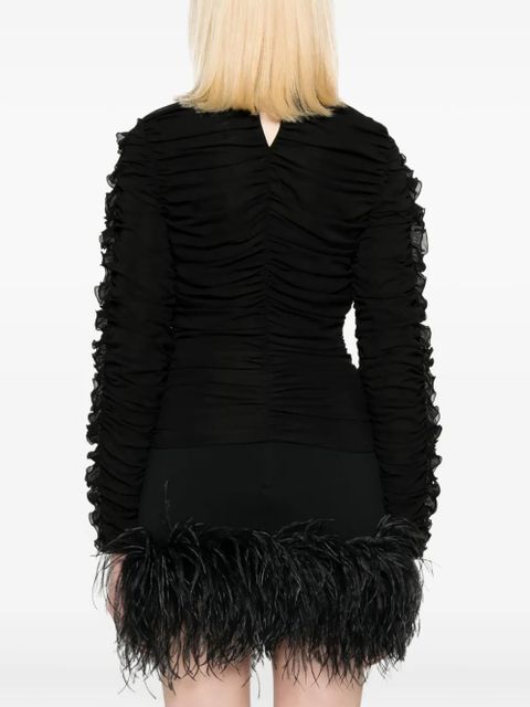 Magda Butrym ruched silk-blend top - Black