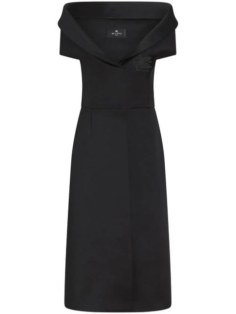 ETRO Pegaso-appliqué V-neck dress - Black - zdjęcie produktu nr 1