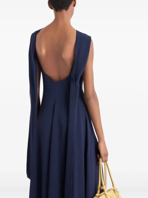 Prada asymmetric satin midi dress - Blue