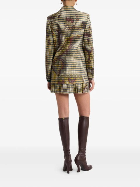 ETRO gingham floral-print jacket - Yellow
