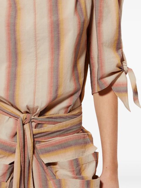 ISABEL MARANT Mariza striped-pattern mini dress - Neutrals