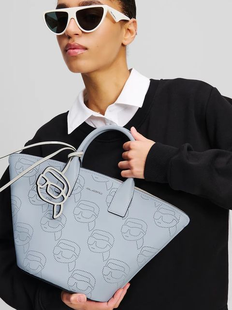 Karl Lagerfeld torebka skórzana IKON kolor niebieski A1W30491