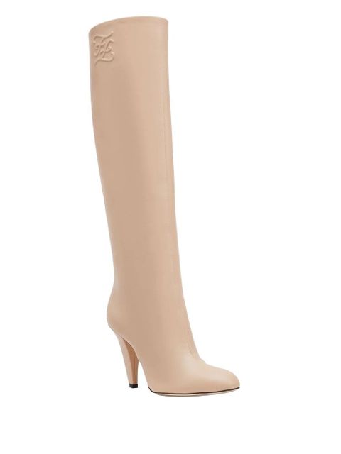 Fendi FF Karligraphy-motif boots - Pink