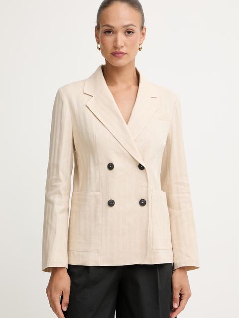 Max&Co. marynarka dwurzędowa damska z lnem MCOGRADO - zdjęcie produktu nr 1