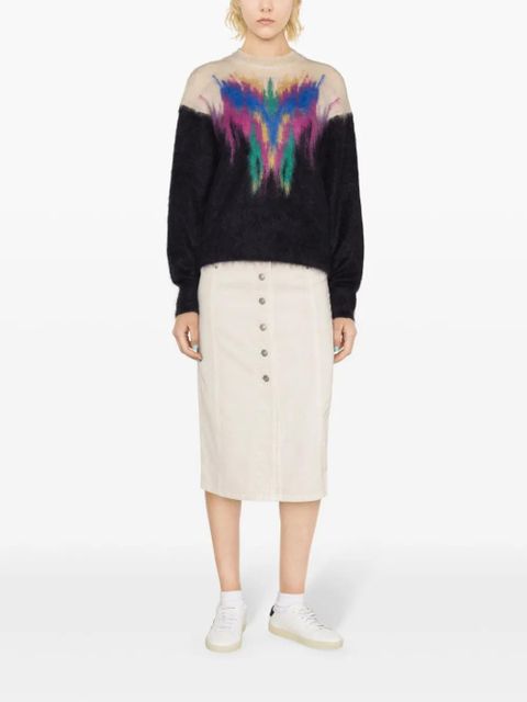 MARANT ÉTOILE Vandy midi denim skirt - Neutrals - zdjęcie produktu nr 2