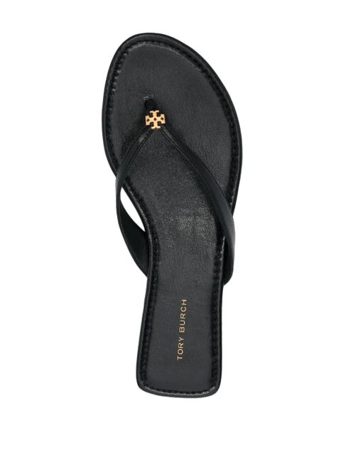 Tory Burch Classic leather flip flops - Black