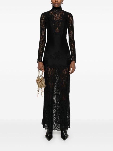 Rabanne floral lace-appliqué maxi dress - Black - zdjęcie produktu nr 2