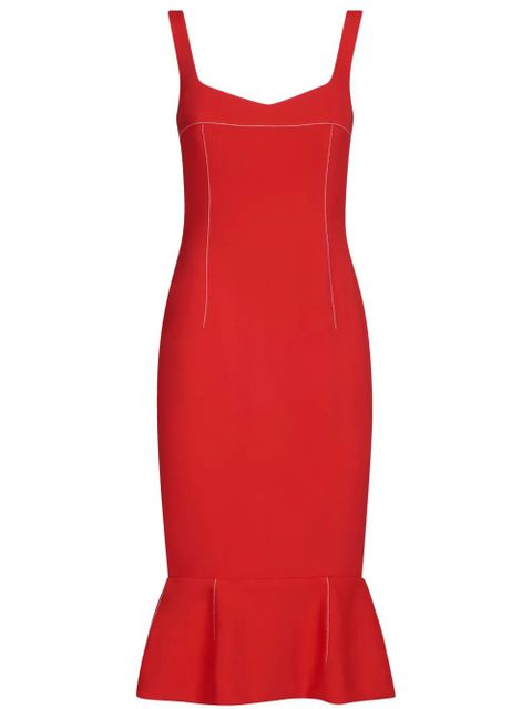 Marni flounce-hem sheath midi dress - Red - zdjęcie produktu nr 1