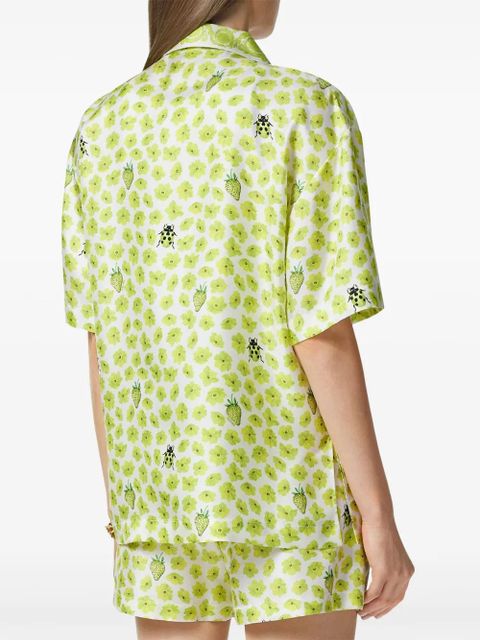 Versace Strawberry Garden silk shirt - Green