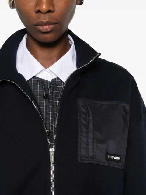 Miu Miu zip pocket sweatshirt - Blue
