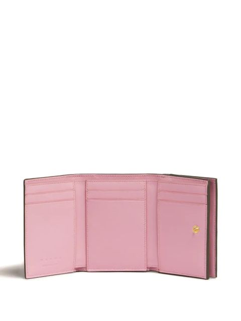 Marni textured leather bi-fold wallet - Green