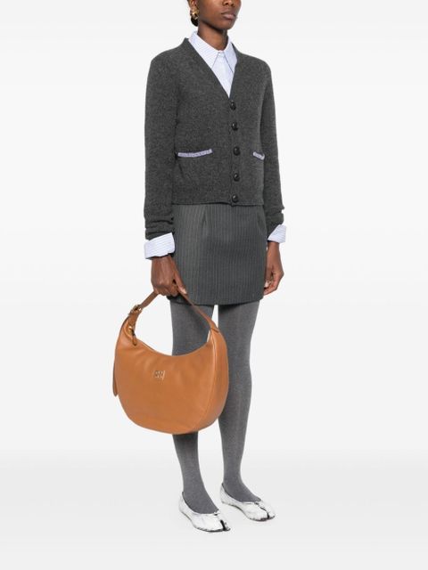 Miu Miu logo-plaque shoulder bag - Brown - zdjęcie produktu nr 2