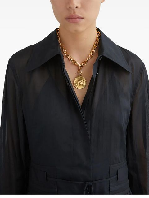Jil Sander circular pendant necklace - Gold