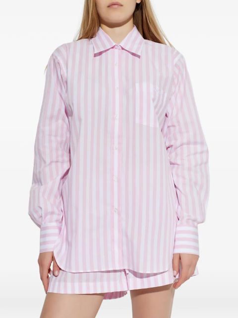 Hunza G embroidered striped oversized shirt - Pink - zdjęcie produktu nr 2
