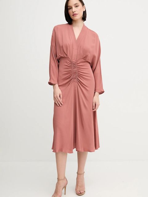 Sandro Ferrone sukienka kolor pomarańczowy maxi prosta S31XBESARAH - zdjęcie produktu nr 1