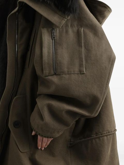 Dolce & Gabbana fur-trimmed hooded coat - Brown