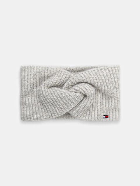 Tommy Hilfiger opaska na głowę z dodatkiem wełny kolor szary AW0AW17778 - zdjęcie produktu nr 1