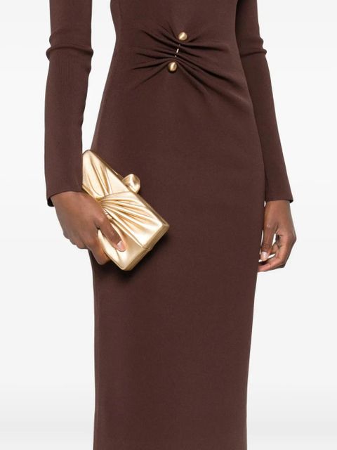 Cult Gaia Lisse knot-detail mini clutch - Gold