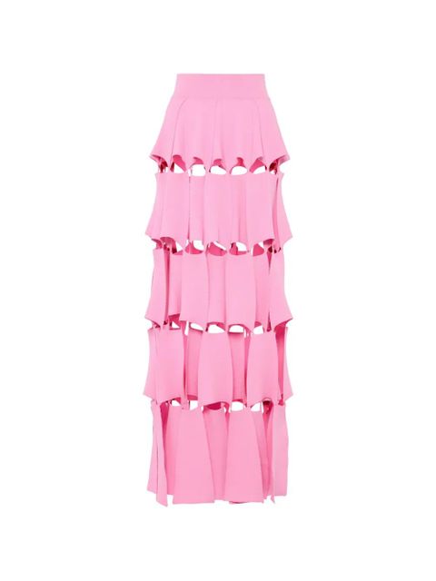 A.W.A.K.E. Mode knitted laser-cut maxi skirt - Pink - zdjęcie produktu nr 1