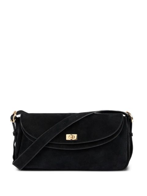 SANDRO Le Mambo suede shoulder bag - Black - zdjęcie produktu nr 1