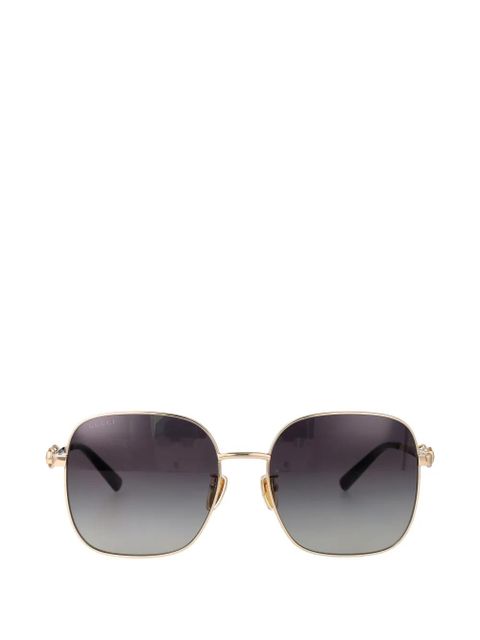 Gucci Eyewear Horsebit square-frame sunglasses - Gold - zdjęcie produktu nr 1
