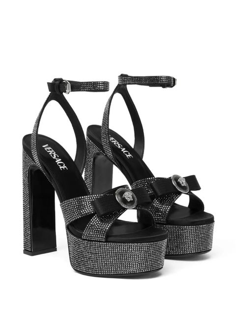 Versace 140mm Gianni Ribbon crystal sandals - Black - zdjęcie produktu nr 2