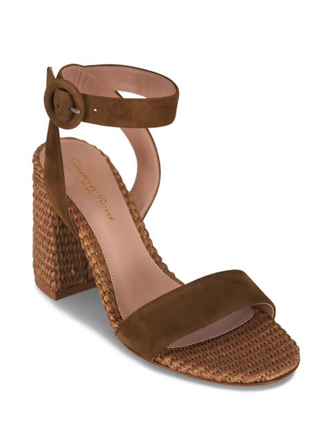Gianvito Rossi Luana woven buckled-fastening sandals - Brown - zdjęcie produktu nr 2