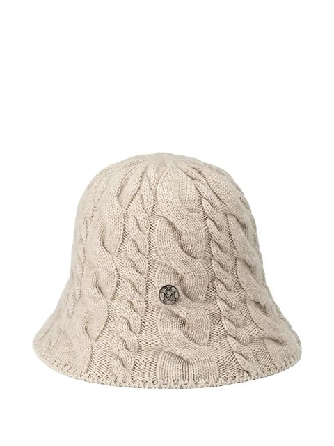 Maison Michel Clem cable-knit beanie hat - Neutrals - zdjęcie produktu nr 1