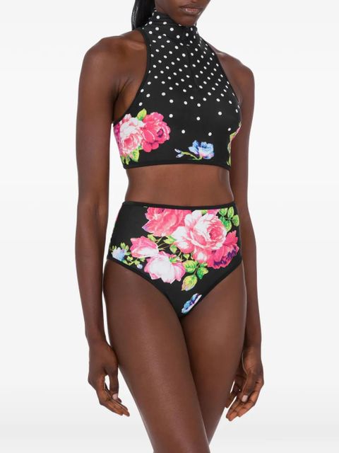 Moschino floral-pattern zip-up bikini - Black - zdjęcie produktu nr 2