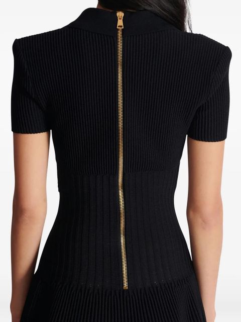 Balmain button-embellished knitted dress - Black